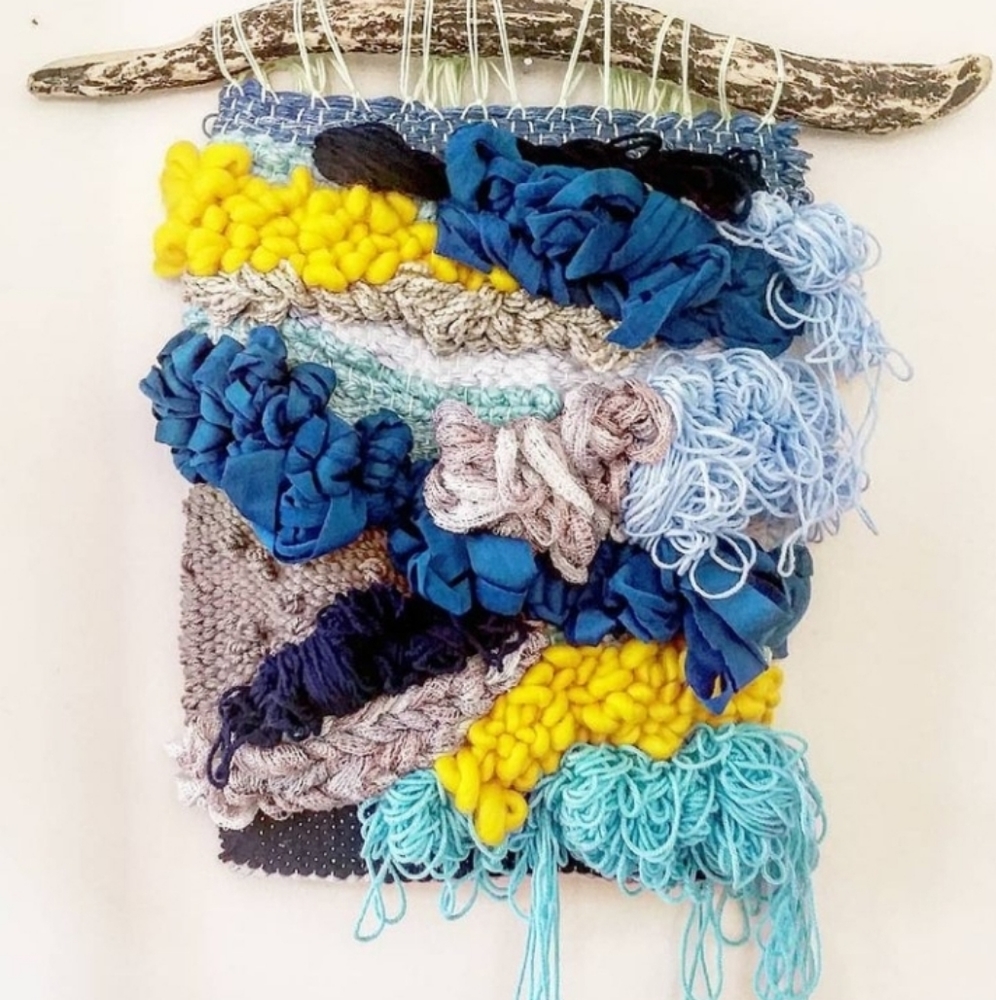 Colorful wall hanging - lots of texture tapestry